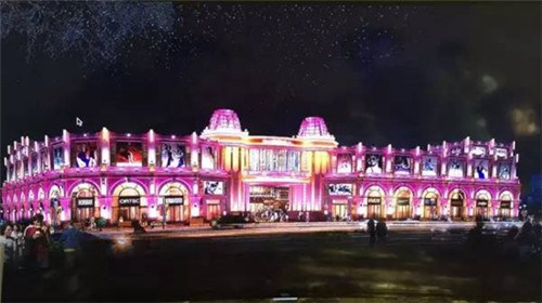 到欧式建筑风格-廊式立柱,半圆弧形的沿用,2015华美外立面盛装而待