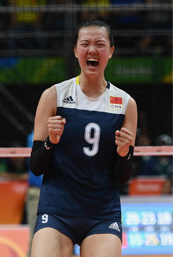 中国女排3-2战胜巴西 挺进里约奥运会四强